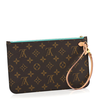 Louis Vuitton Monogram Neverfull MM GM Pochette Turquoise 3 of 7