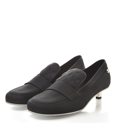 Chanel Quilted Grosgrain CC Loafers 38 Black 3 of 8