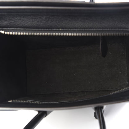 Celine Drummed Calfskin Micro Luggage Black 4 of 8