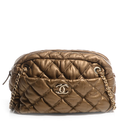 Chanel Metallic Lambskin Bubble Quilt Camera Case Bronze 1 of 6