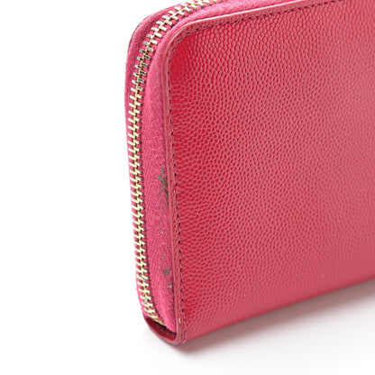 Saint Laurent Patent Grain De Poudre Classic Letters Zip Around Wallet Bubblegum 11 of 14