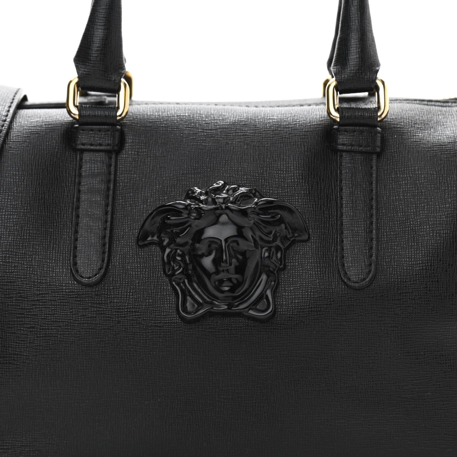 Versace Saffiano Calfskin Palazzo Duffle Bag Black 8 of 16