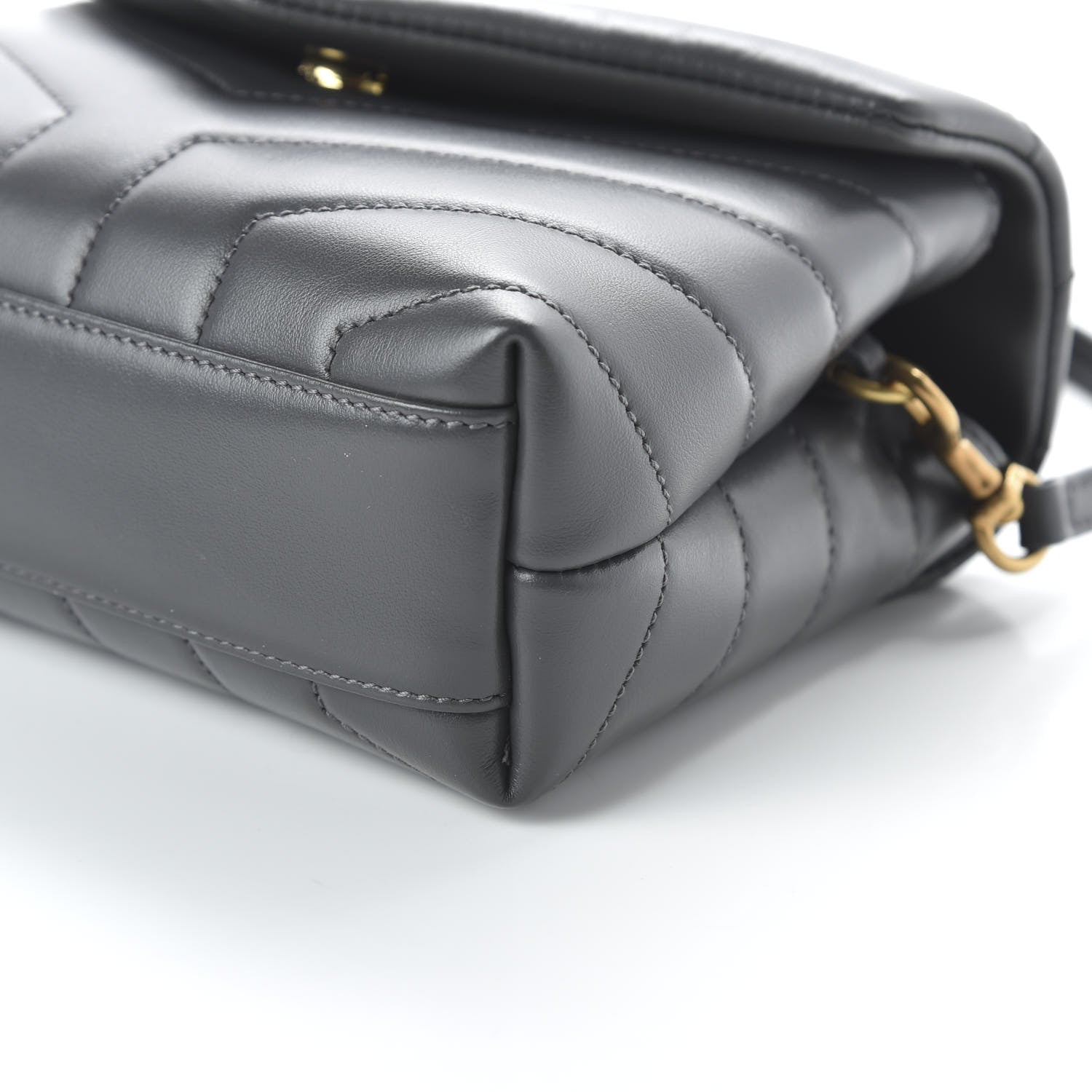 Saint Laurent Calfskin Y Quilted Monogram Toy Loulou Crossbody Bag Storm 7 of 10