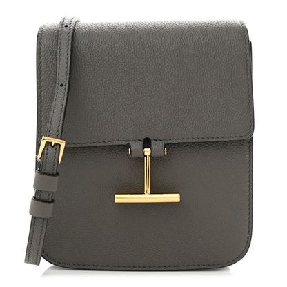 Tom Ford Grained Calfskin Mini T Clasp Tara Bag On Strap Graphite 1 of 10