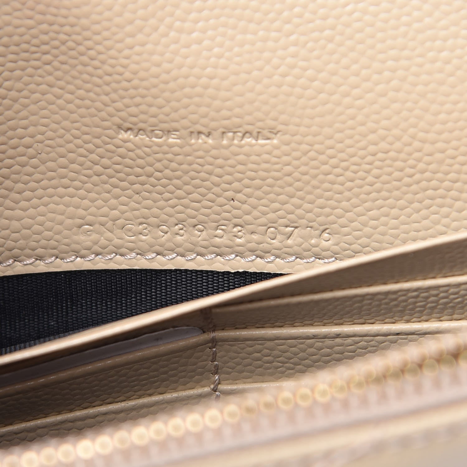 Saint Laurent Grain De Poudre Matelasse Chevron Monogram Envelope Chain Wallet Nude Powder 8 of 9