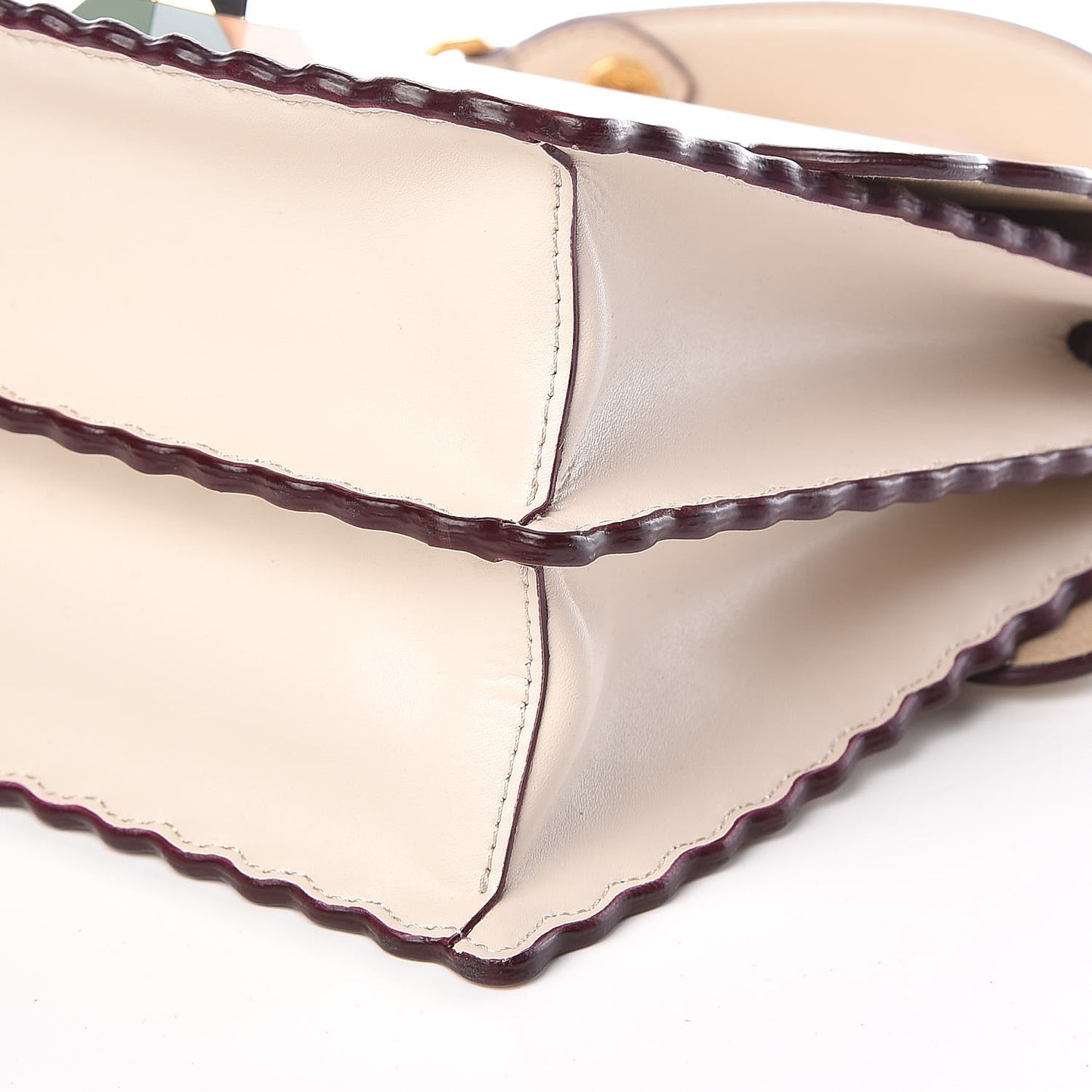 Vitello Liberty Scalloped Studded Kan I Shoulder Bag Camelia