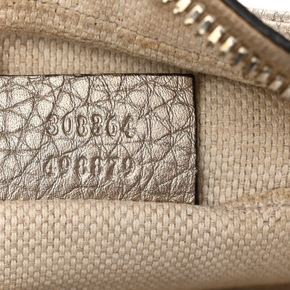 Gucci Metallic Pebbled Calfskin Small Soho Disco Bag Golden Beige 7 of 12