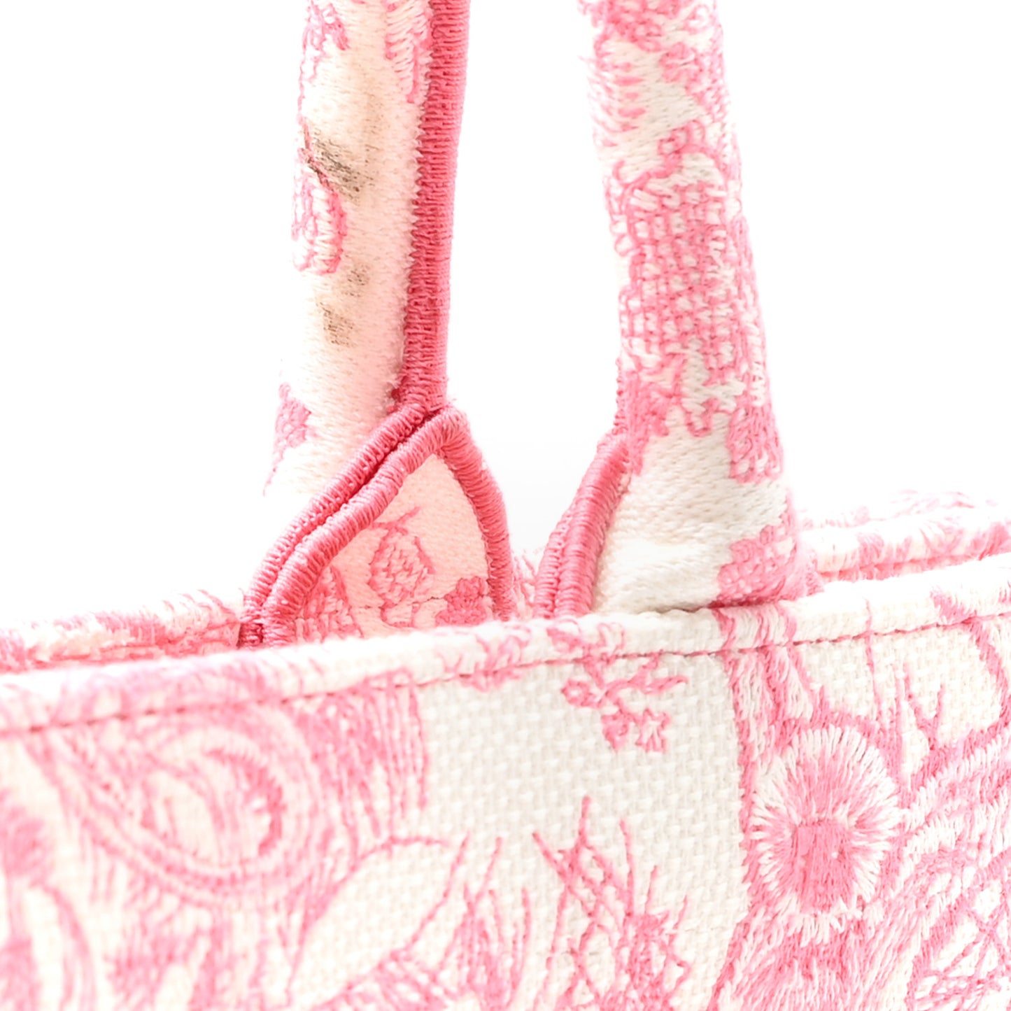 Canvas Embroidered Medium Dioriviera Toile De Jouy Book Tote Peony Pink