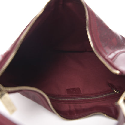 Gucci Calfskin Horsebit Embossed Glam Hobo Burgundy 5 of 11