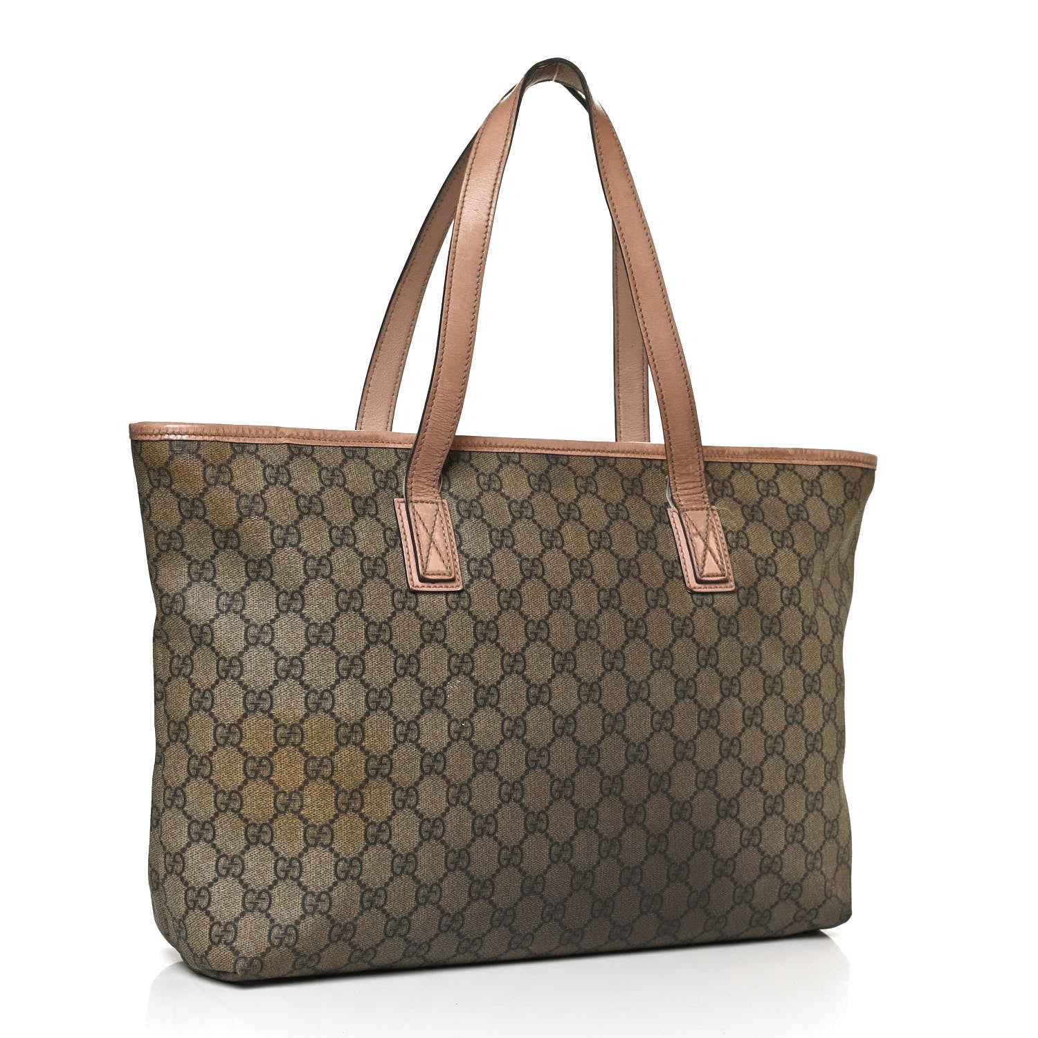 Gucci GG Supreme Monogram Medium Zippered Shopping Tote Pink 2 of 10