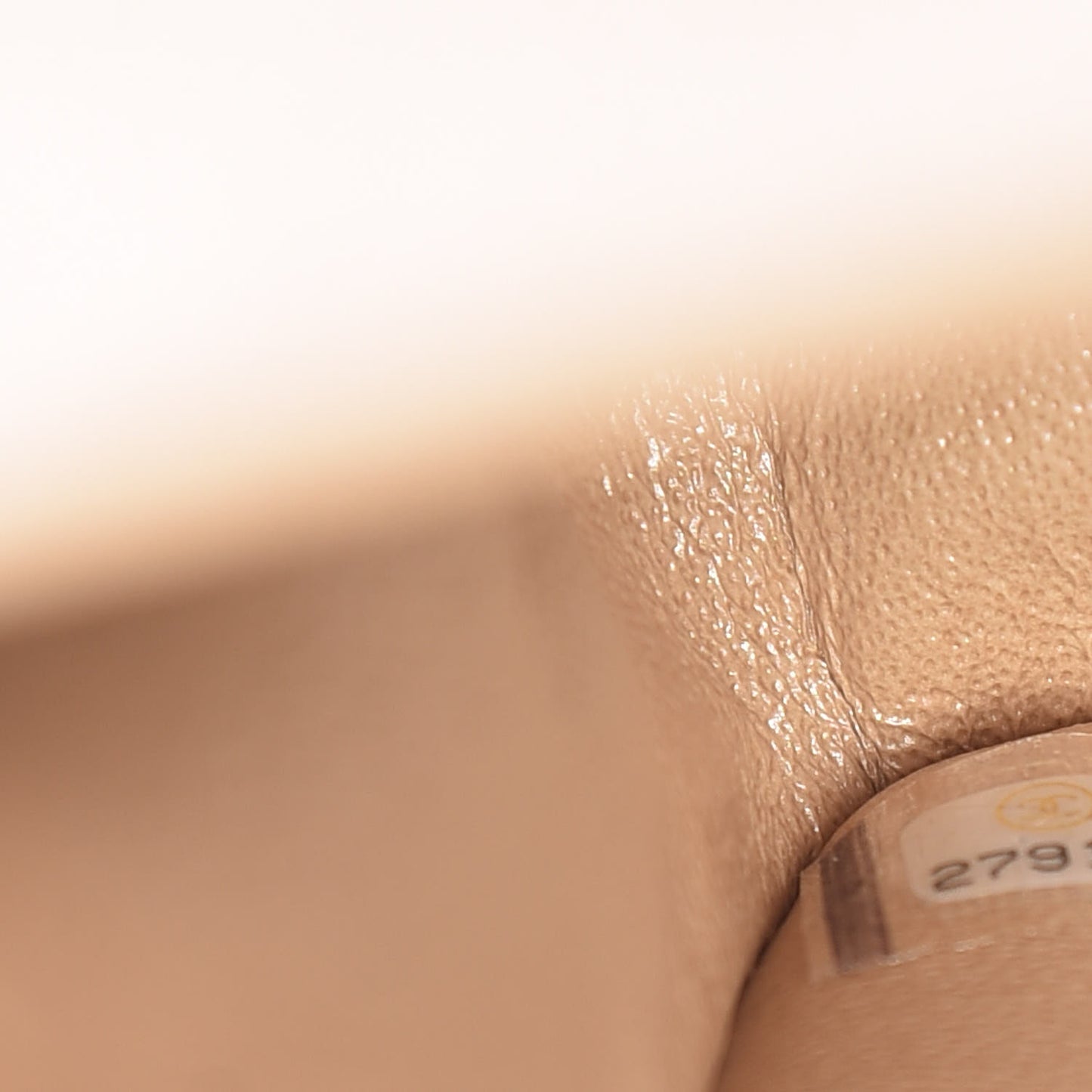 Iridescent Caviar Quilted Medium Double Flap Beige