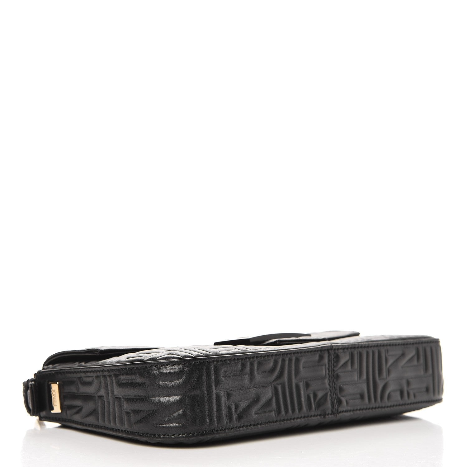 Fendi Nappa Logo Embossed Baguette Black 4 of 7