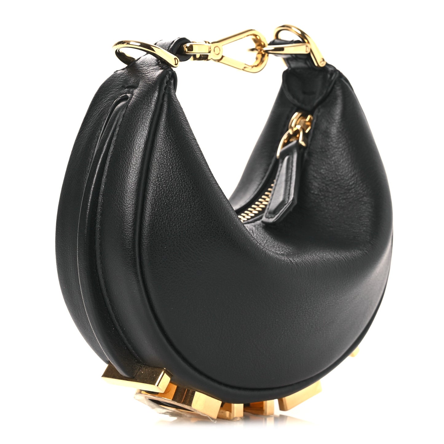 Vitello Grace Matte Nano Fendigraphy Hobo Charm Black