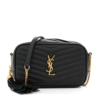 Saint Laurent Grain De Poudre Matelasse Monogram Mini Lou Camera Bag Black 1 of 7