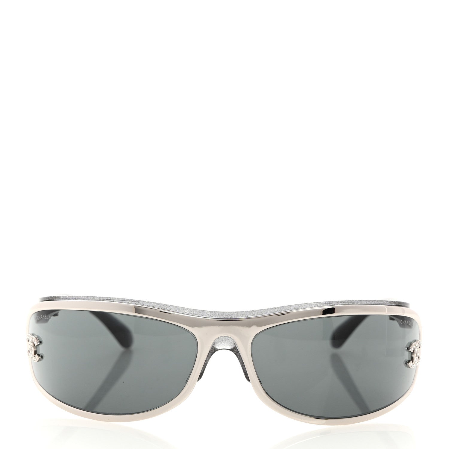 Chanel Shield Crystal CC Sunglasses S4614 Silver 2 of 8