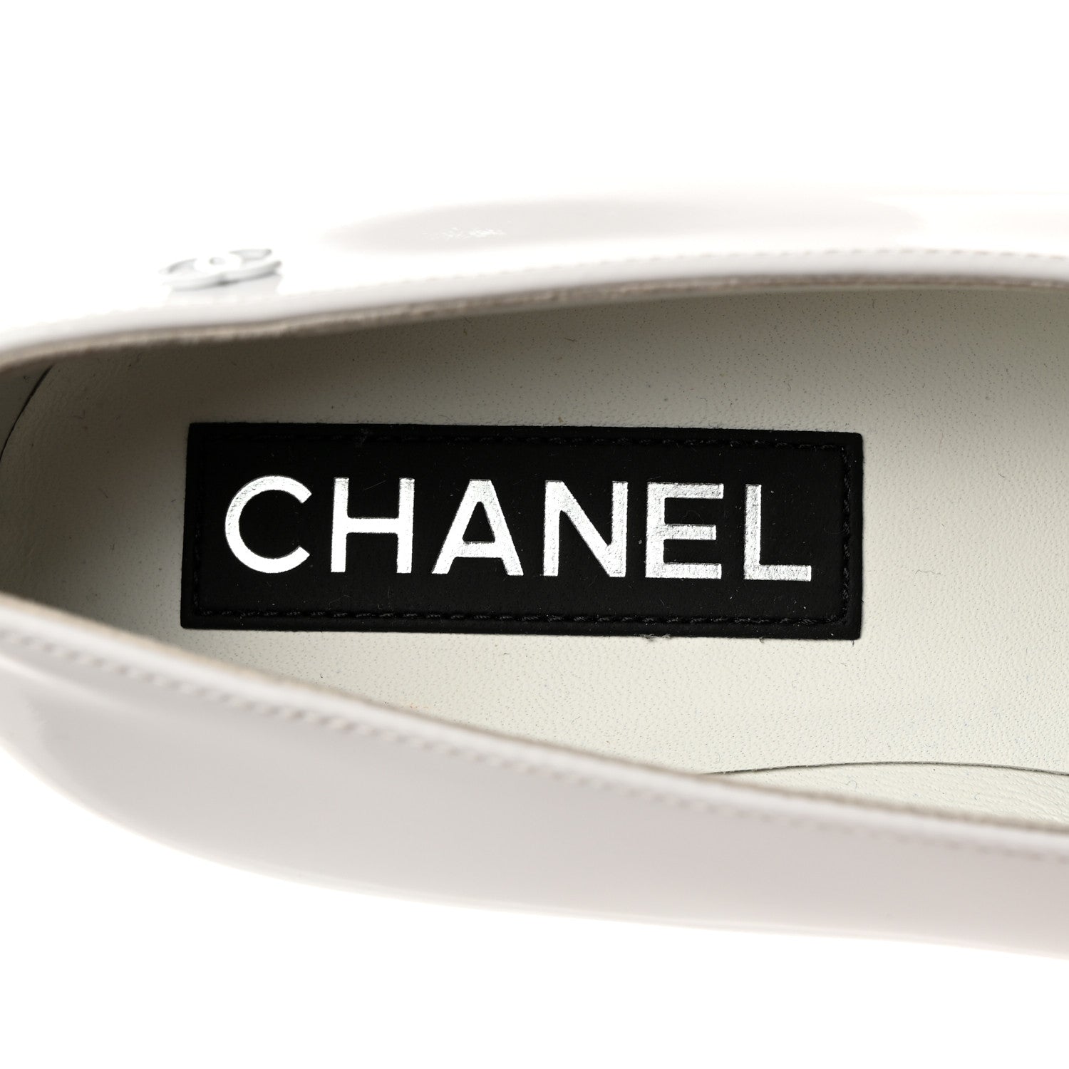 Chanel Patent Calfskin Pumps 36.5 White Black 6 of 9