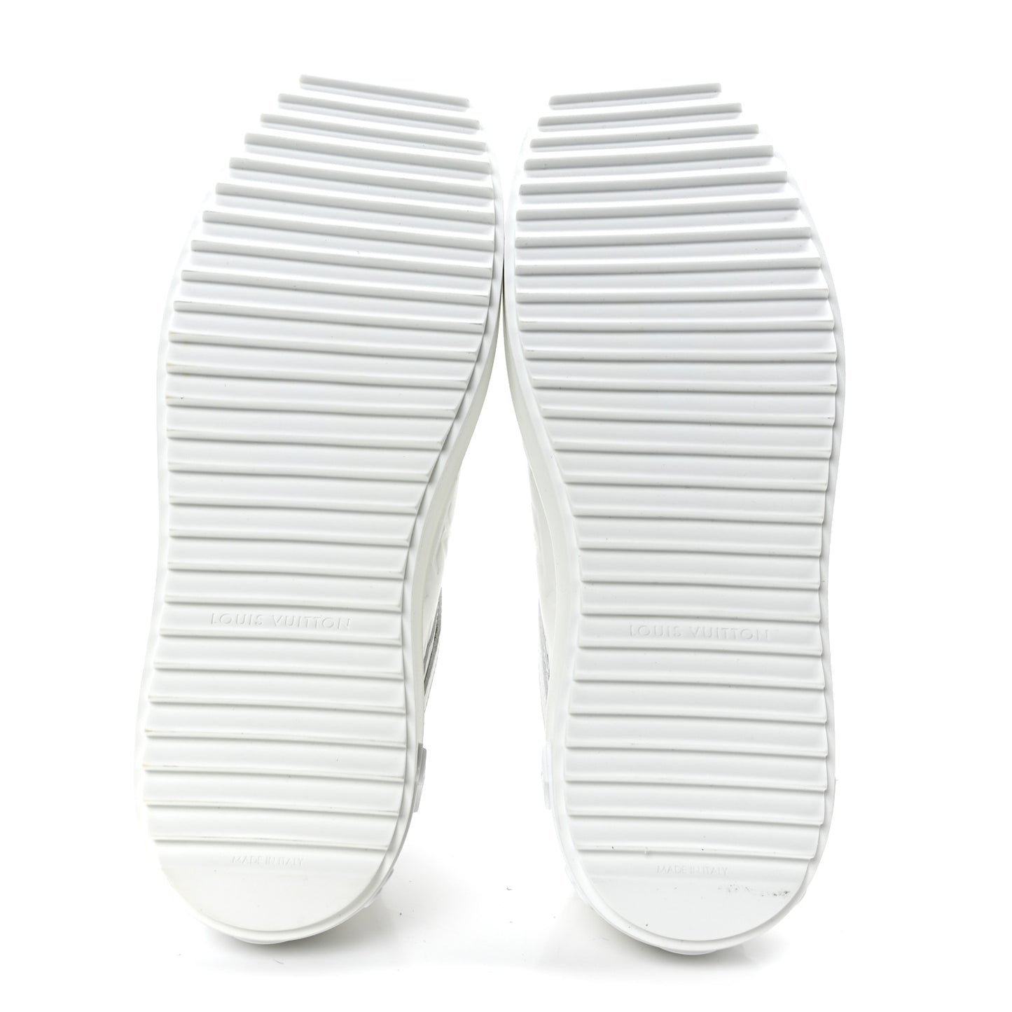 Monogram Embossed Calfskin Time Out Sneakers 38 White
