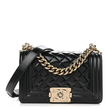 Chanel Iridescent Glazed Calfskin Quilted Small Boy Flap Black 1 of 9