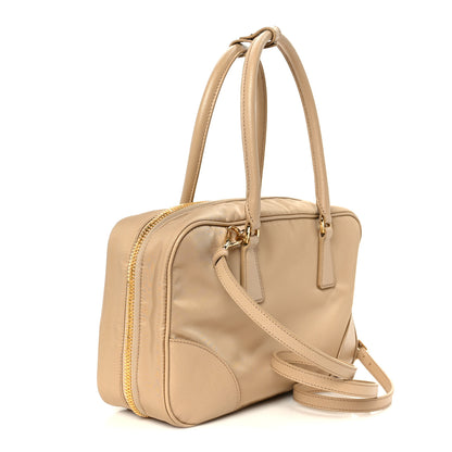 Prada Re-Nylon Saffiano Medium Re-Edition 1978 Two Handle Bag Cammello 3 of 12