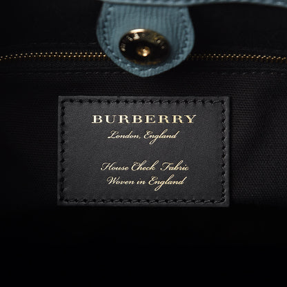 Burberry Calfskin Medium Bi-Color Banner Tote Celadon Blue Turquoise 6 of 9