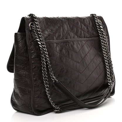 Saint Laurent Crinkled Calfskin Matelasse Monogram Large Niki Chain Satchel Tulip 3 of 14