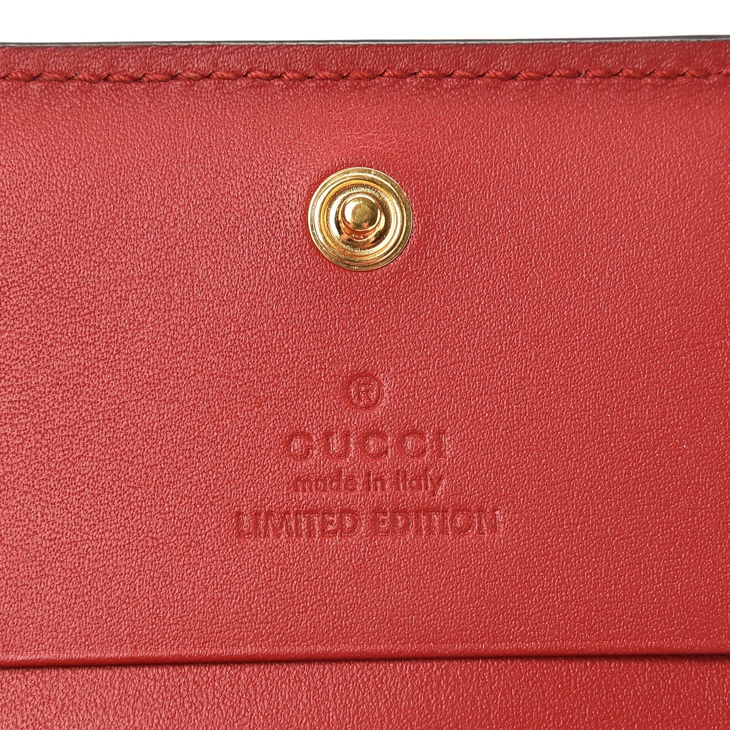 Gucci GG Supreme Monogram Bosco Patch Card Case Wallet Beige Malva Hibiscus Red 6 of 8