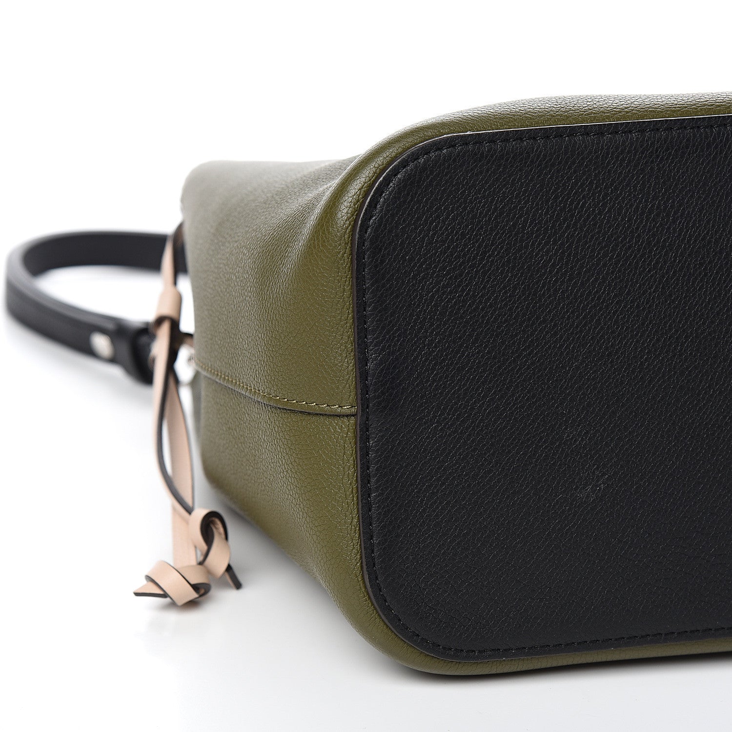 Louis Vuitton Calfskin Lockme Bucket Laurier Green Toffee Latte Beige Black 6 of 8