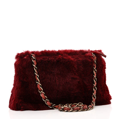Chanel Rabbit Fur Shoulder Bag Burgundy 2 of 11