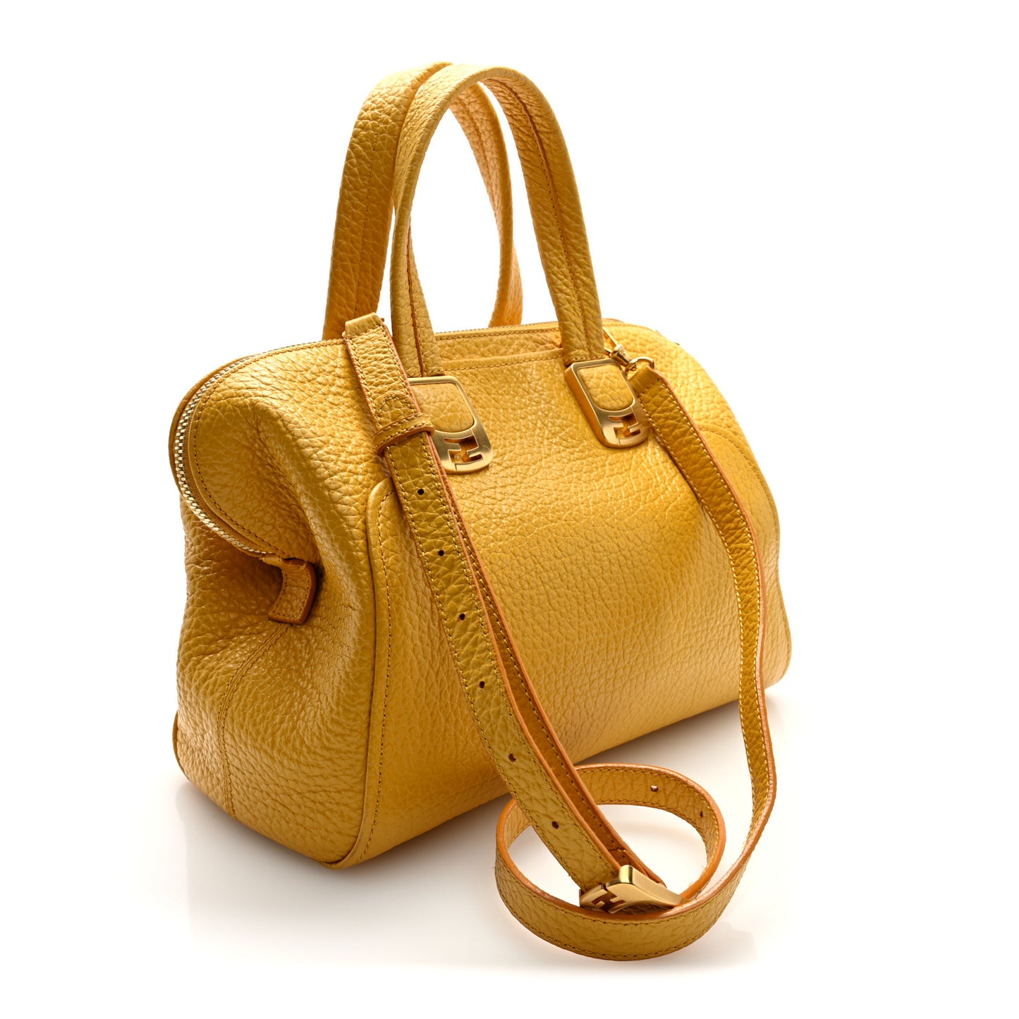 Pebbled Calfskin Small Chameleon Tote Sunflower Satin