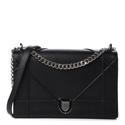 Christian Dior Grained Calfskin Large Diorama Flap Bag Black 1 of 11