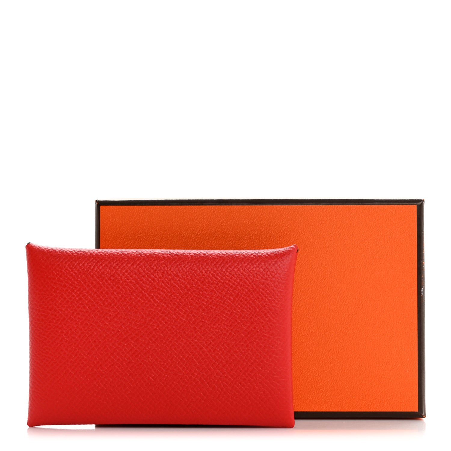 Hermes Epsom Calvi Card Case Rouge Piment 9 of 9