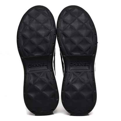 Chanel Velvet Calfskin Mixed Fibers CC Sneakers 38.5 Black 6 of 10