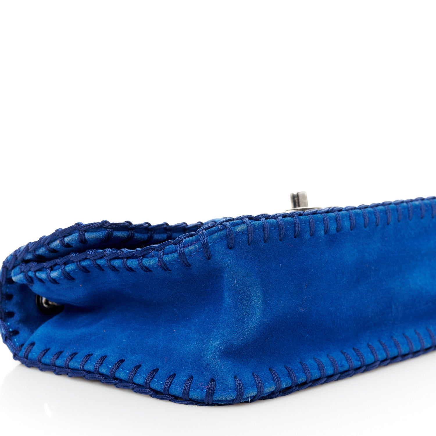 Chanel Suede Quilted Whipstitch Mini Flap Blue 8 of 9