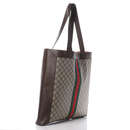 Gucci GG Supreme Monogram Web Large Ophidia Vertical Shopping Tote Brown 4 of 10