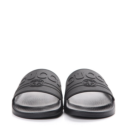 Gucci Rubber Womens Logo Slide Sandals 42 Black 2 of 8