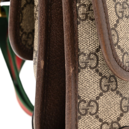 Gucci GG Supreme Monogram Web Small Neo Vintage Double Flap Messenger Bag Beige New Acero 15 of 16