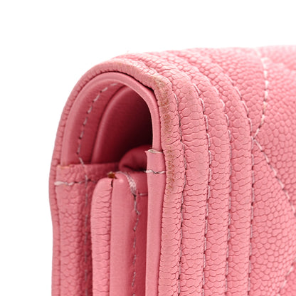 Chanel Caviar Quilted Boy Compact Wallet Pink 8 of 9