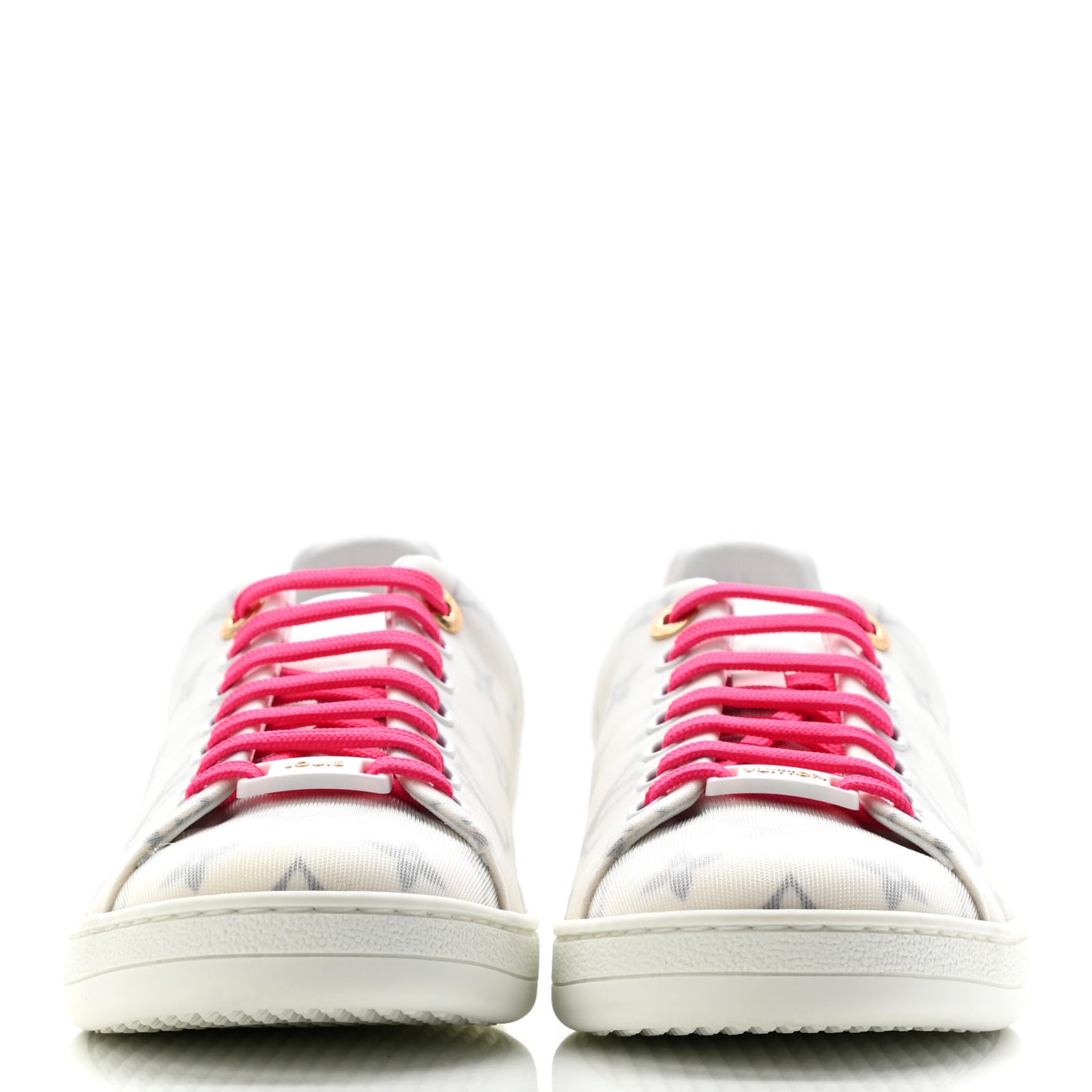 Technical Fabric Calfskin Monogram Frontrow Sneakers 38.5 Pink
