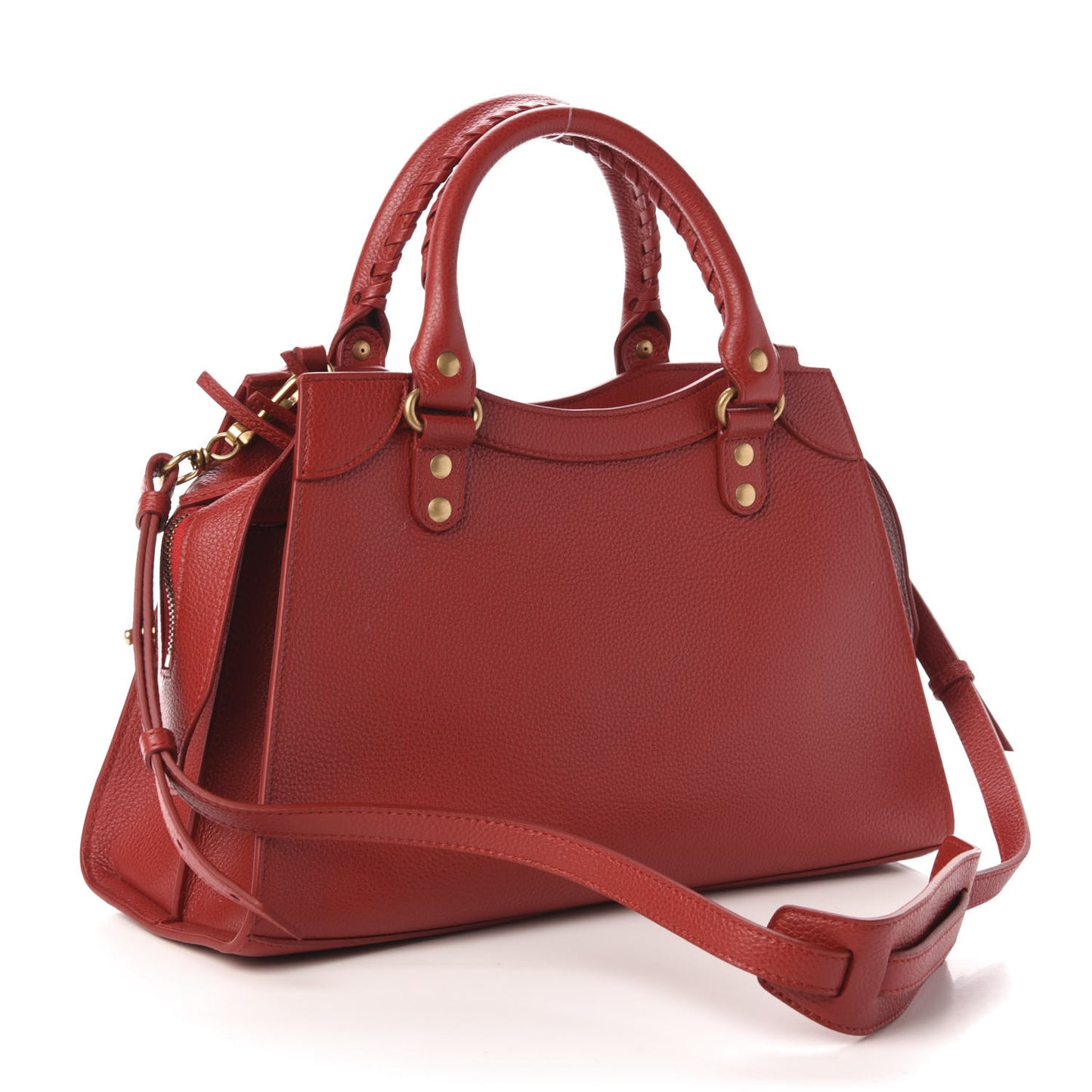 Grained Calfskin Neo Classic Gold Hardware S City Medium Red