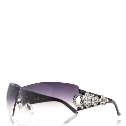 Bulgari Crystal Flower Sunglasses 652-B Black 1 of 10