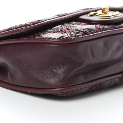 Chanel Calfskin Stitch Triptych Flap Burgundy 9 of 12
