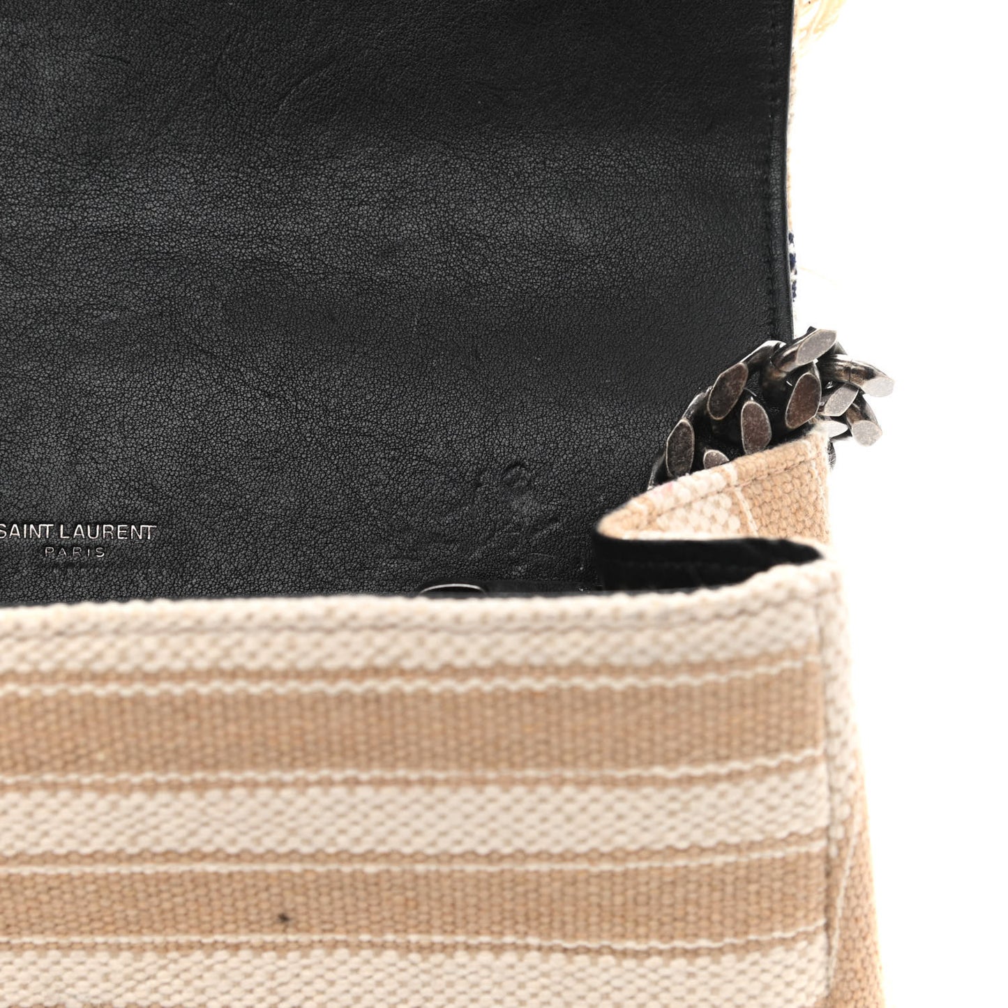 Berber Chevron Tassel Monogram Medium College Bag Black White