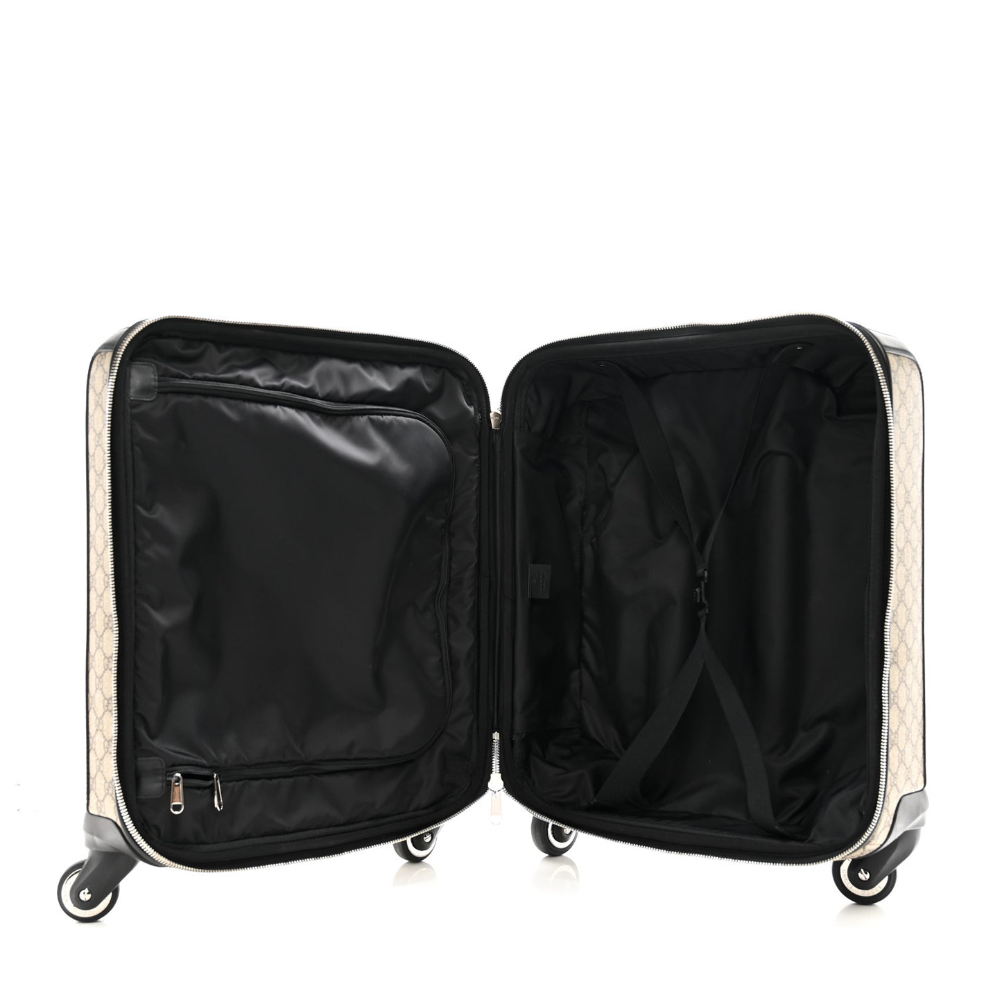 GG Supreme Monogram Calfskin Carry On Trolley Beige Ebony Black