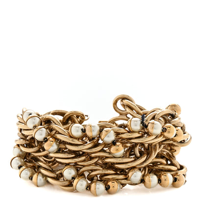 Christian Dior Metal Pearl Multi Strand Bracelet 1 of 7
