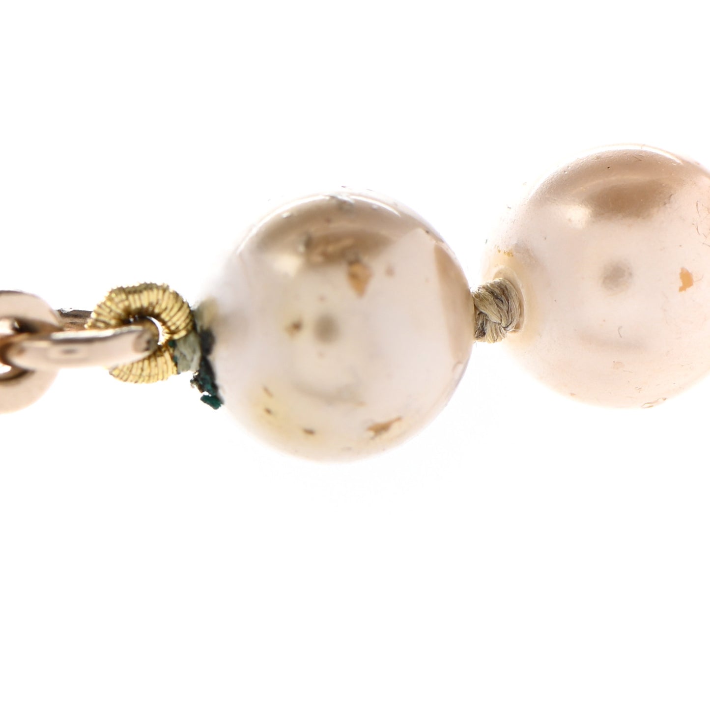 Graduated Pearl CC Long Necklace Gold
