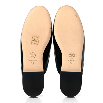 Chanel Lambskin Pearl CC Mules 36 Black 7 of 11