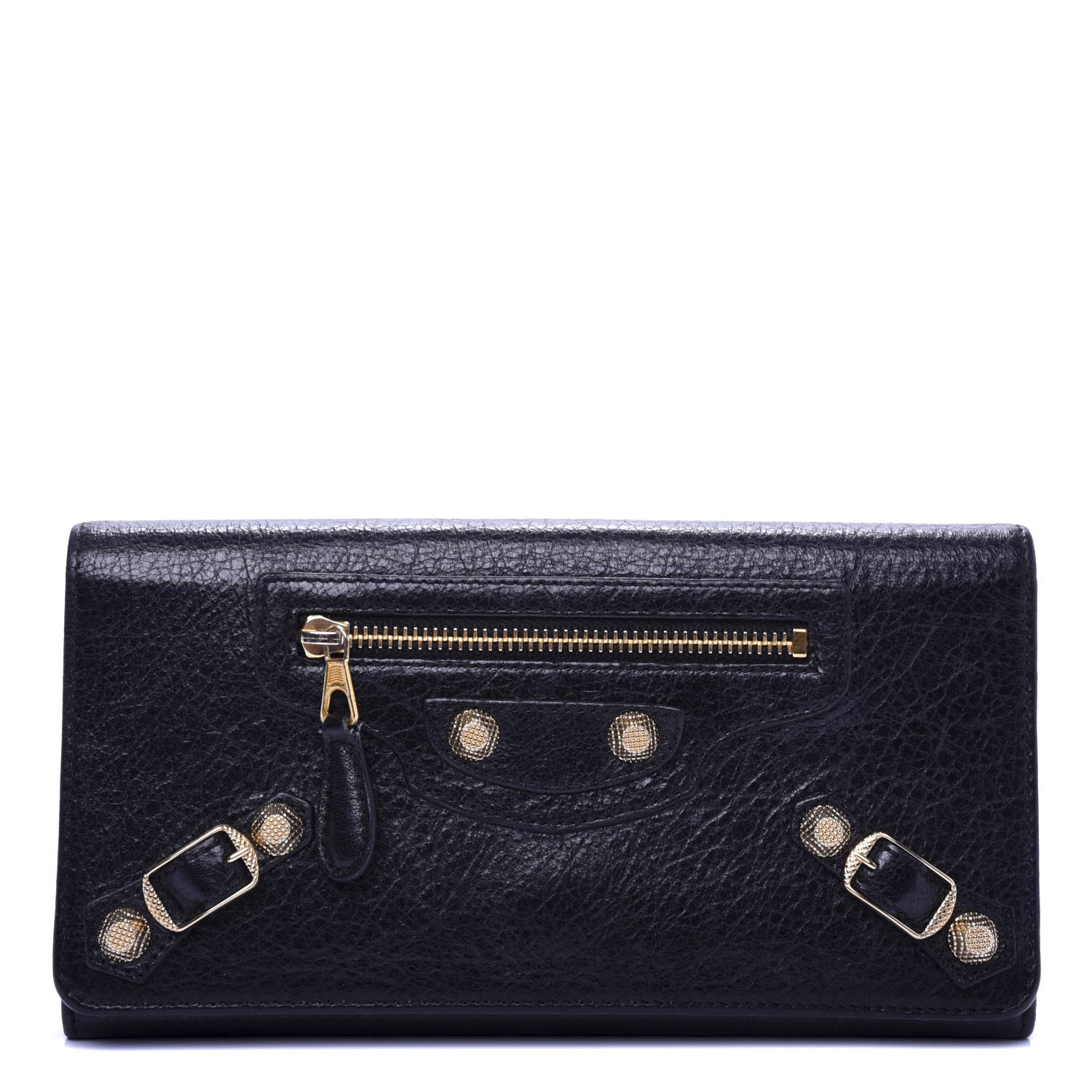 Balenciaga Agneau Giant 12 Gold Hardware Money Wallet Black 1 of 7