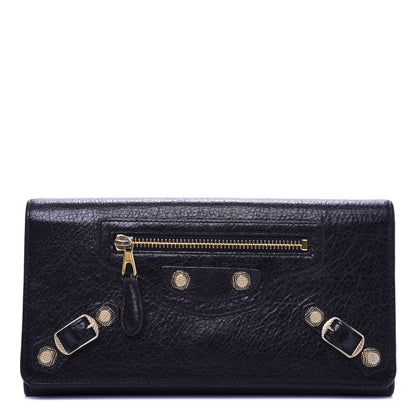 Balenciaga Agneau Giant 12 Gold Hardware Money Wallet Black 1 of 7