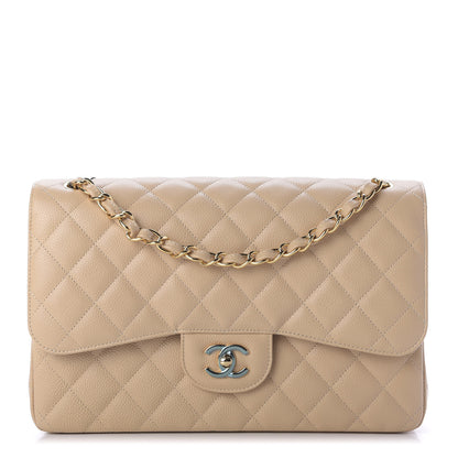 Chanel Caviar Quilted Jumbo Double Flap Beige Clair 1 of 10
