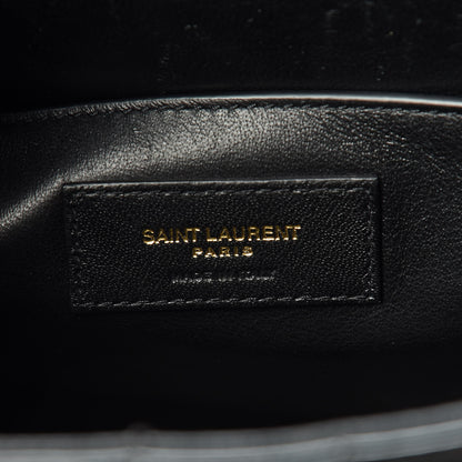 Saint Laurent Patent Matelasse Monogram Large Vicky Chain Bag Black 6 of 15